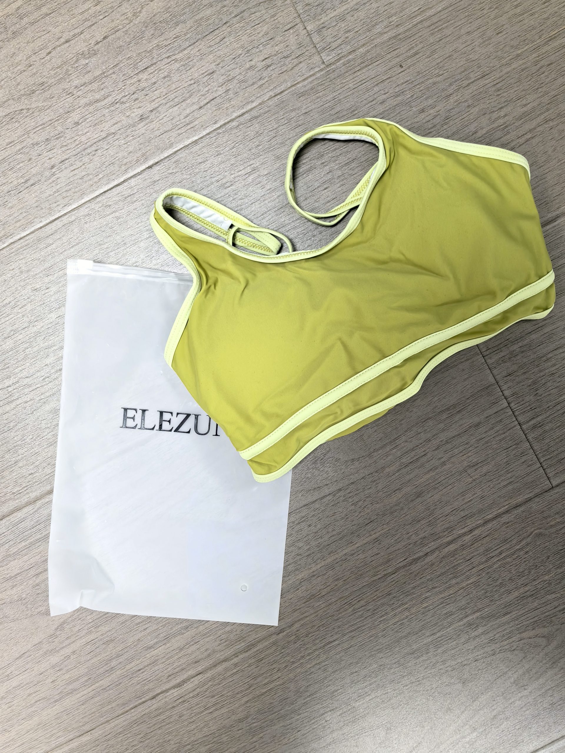 ELEZUN Women's High Waisted Bikini Ribbed Two Piece Swimsuits High Cut Color Block Adjustable Straps Bathing Suit - Image 6